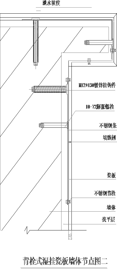 背栓式湿挂瓷板施工工艺流程